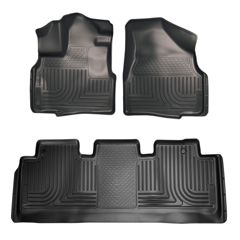 Honda Odyssey Floor Liners - Front + Rear - Husky Liners - WeatherBeater - Black - `11-`17